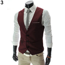 Load image into Gallery viewer, Men's Classic Formal Business Slim Fit Chain Dress Vest Suit Tuxedo Waistcoat