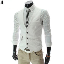 Load image into Gallery viewer, Men's Classic Formal Business Slim Fit Chain Dress Vest Suit Tuxedo Waistcoat