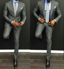 Load image into Gallery viewer, Peak Lapel Men's 2 Piece Handsome Wedding Groom Tuxedos Groomsman Best Man Suits C60
